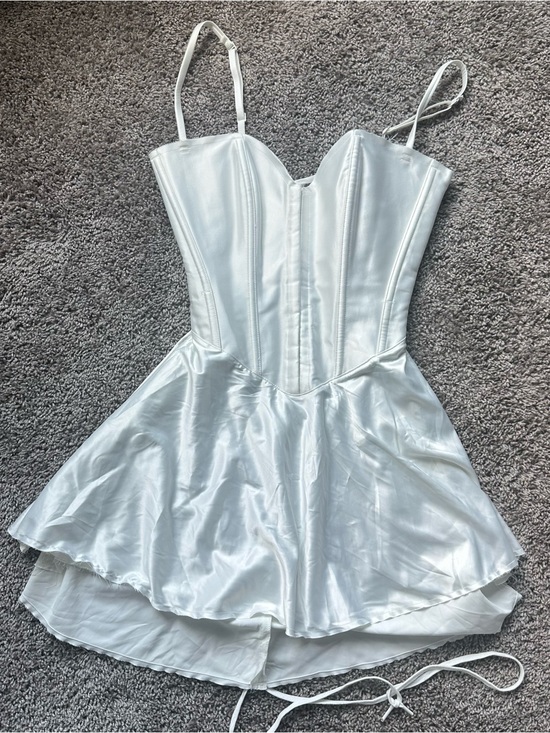 SKIMS Dresses & Skirts - SKIMS White Satin Corset Mini Dress